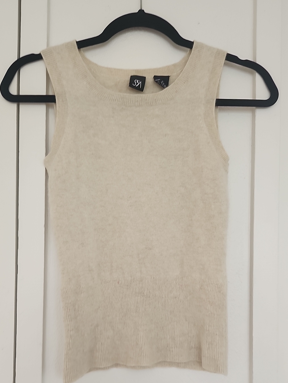 Cream Knit Sleeveless Tank Top